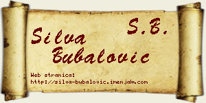 Silva Bubalović vizit kartica
